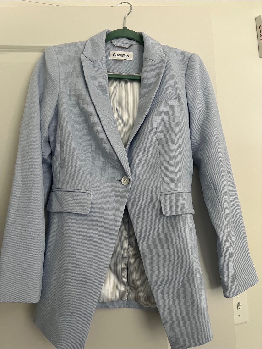 Women's Textured One-Button Jacket Calvin Klein Size 2